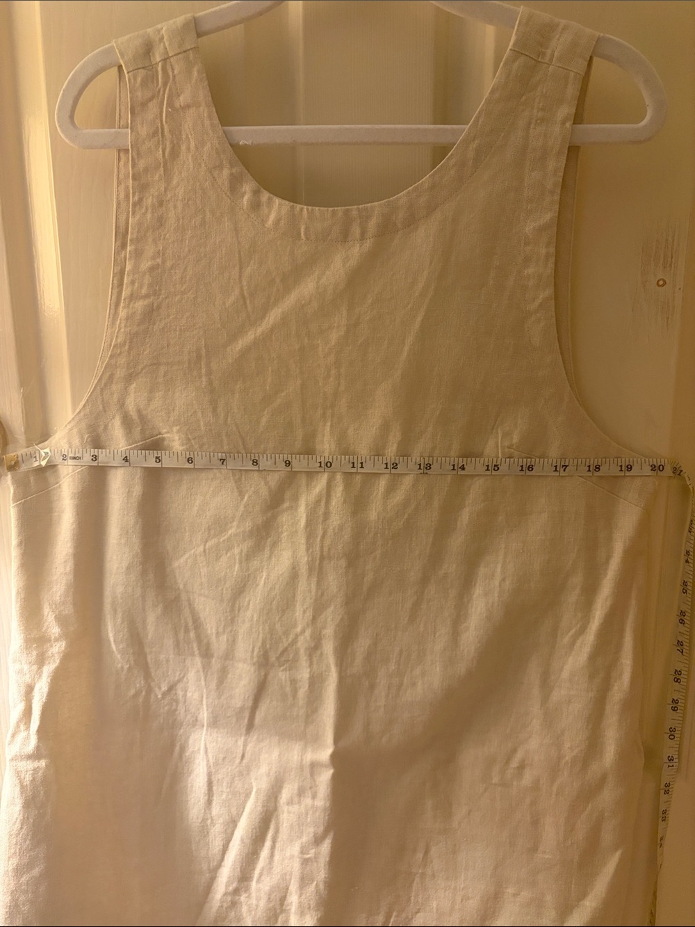 Free People Sleeveless Cream Linen Shift Dress - Picture 12 of 12